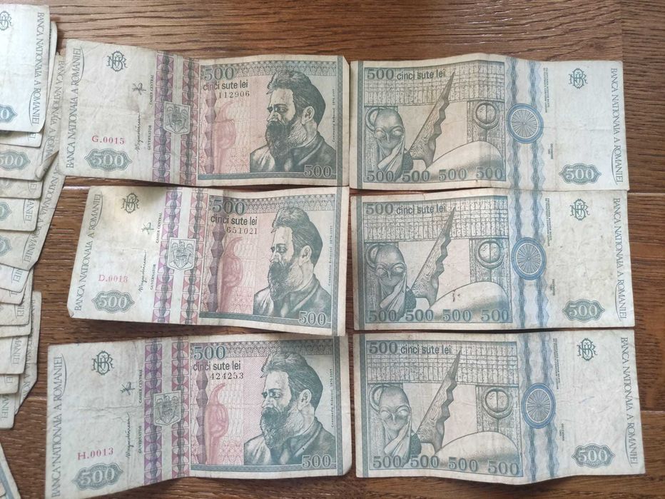 Bani vechi, Bancnote colectie, Bancnote vechi 500, 1000lei an 1991/92
