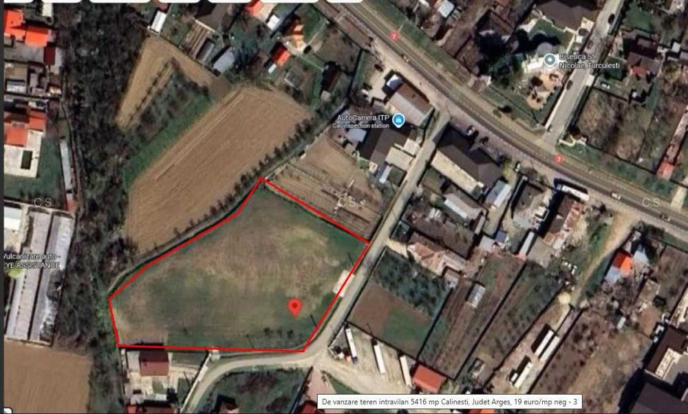 De vanzare teren intravilan 5416 mp Calinesti, Judet Arges, 19 eur/mp neg