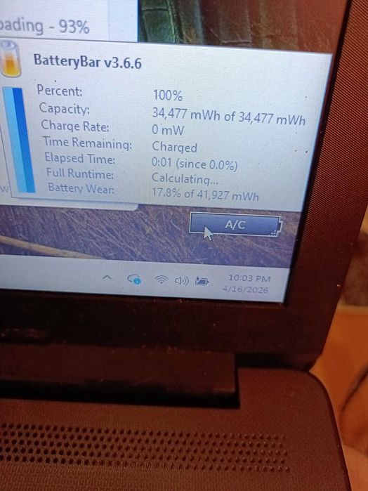 Laptop HP 15,6 Intel Celeron generatia 9 (N4000), 8 GB RAM DDR4, SSD 256GB, Baterie buna