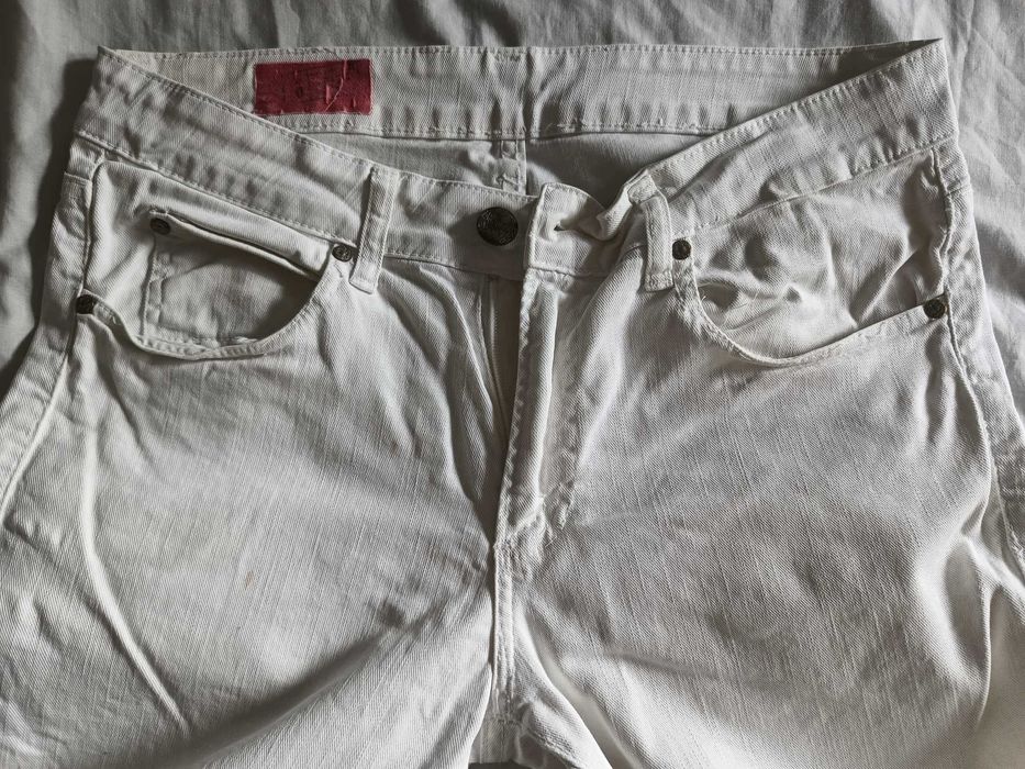 Blugi Zara jeans denim white black Label Straight preppy Size 31wx33l
