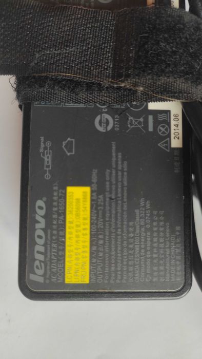 Оригинално зарядно за лаптоп lenovo 65w вата, правоъгълна букса.