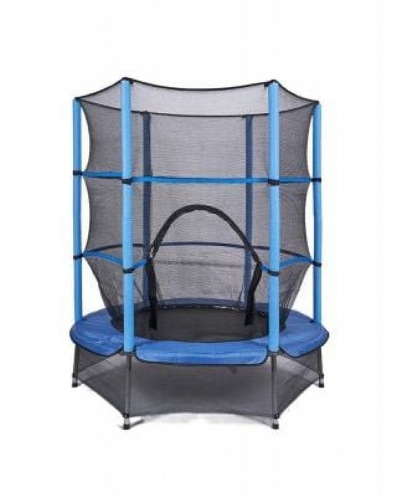 Мини батут с мрежа за безопасност – Компактен и забавен избор за деца