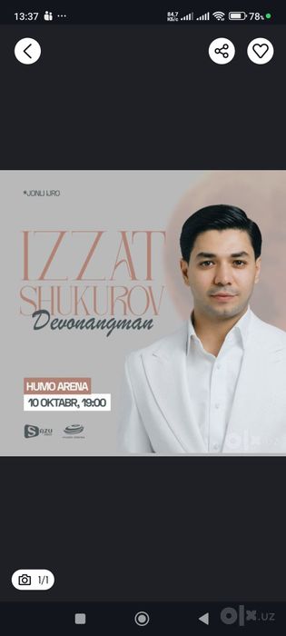 Izza Shukurov Bilet 2 ta