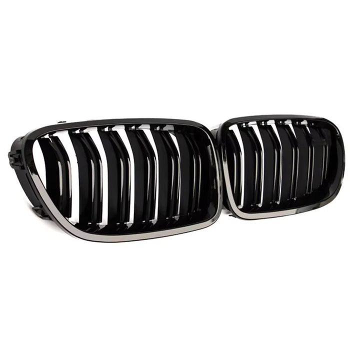 Set 2 Grile duble M compatibile cu BMW F10/F11 2010-17 negru lucios