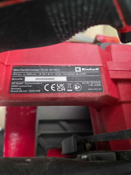 Fierastrau circular 150 mm fara acumulator 18V TE-CS 18/150 Li