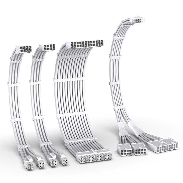 Kit cablu manson EZDIY-FAB PCIE 5.0 12VHPWR extensie cablu alimentare PSU PC Desktop GPU 16AWG 24PIN-ATX/(4+4) PIN-EPS/(12+4) PIN la 4X 8 PIN PCIE
