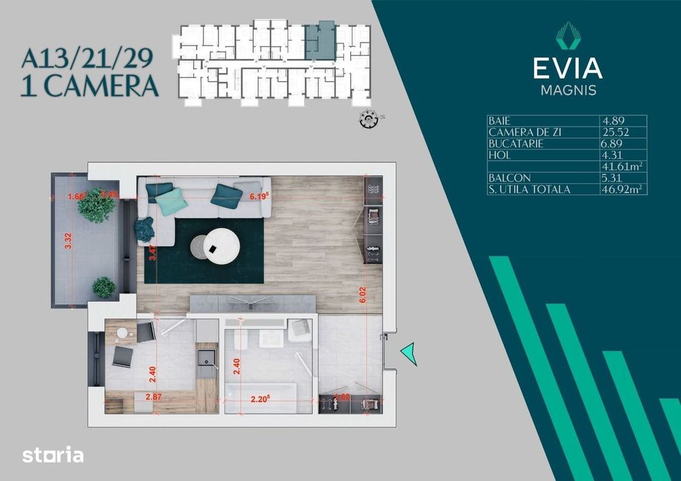 Garsoniera In Noul Proiect Evia - Ideal Investitie / Pallady!
