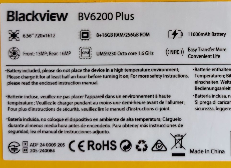 BLACKVIEW BV6200 Plus Black 8+16/256 GB sigilat!