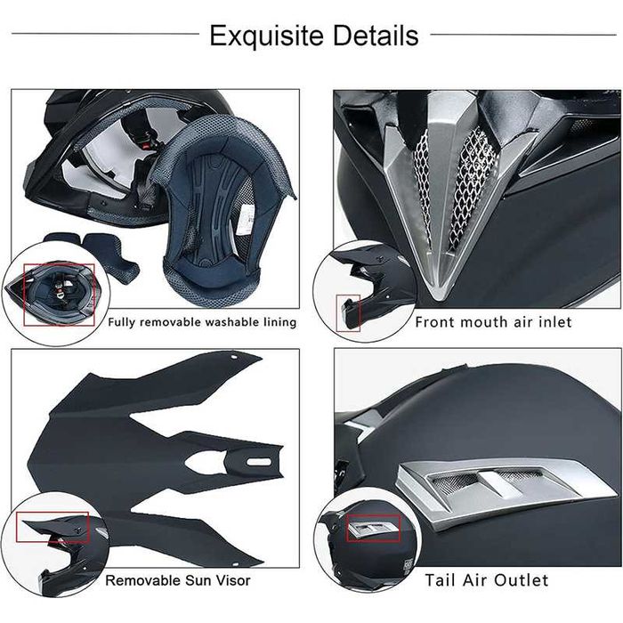 Кросова каска SPARK, Full Face, DOT, Size: L -Вело, Мото, Скутер, Бъги