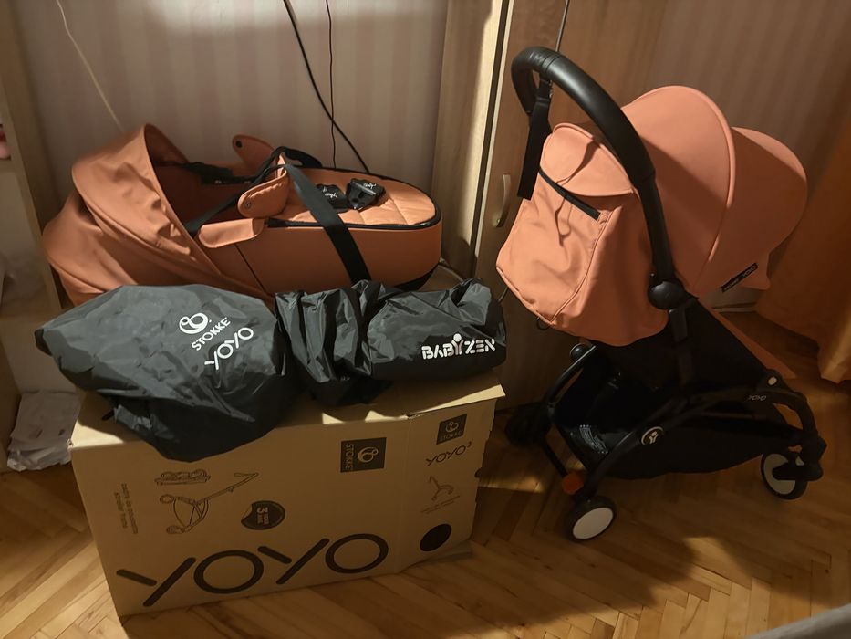 Stokke Yoyo 3 ползвана само 2 месеца като нова, кош (0-6), седалка 6+м
