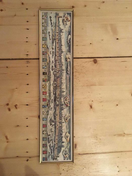 tablou Colonia Agripina Teutsch Köln Germania harta gravura veche