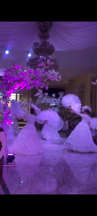 Веер 5 мын белый пушистый