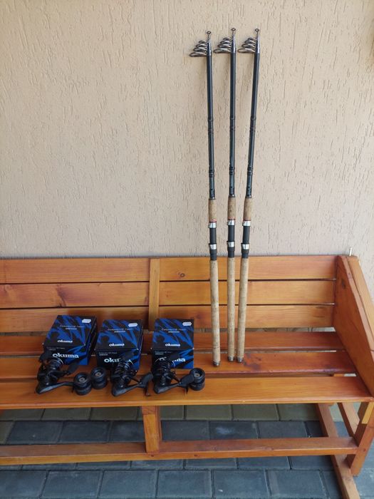 Lansete tele daiwa mega force 3m 50-150g, mulinete okuma carbonite v2 match 40-msdh