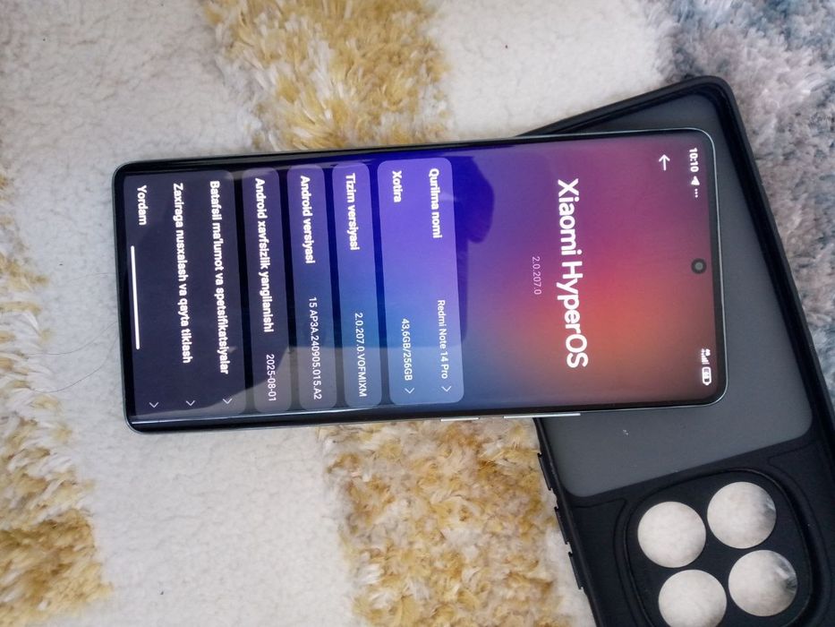 Xotira 256Redmi not 14 pro 
Xotira 256
Operati