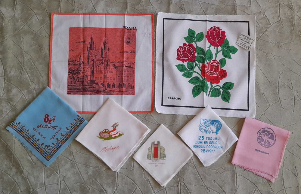 Памучни и копринени ретро кърпички за колекция