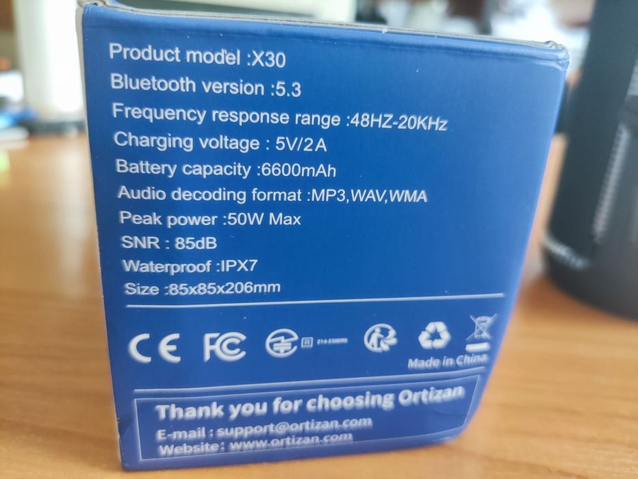 Bluetooth Блутут колонка Ortizan x30