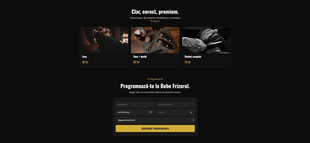 Fac site-uri web la cheie + sistem programări (saloane, frizerii, etc.)