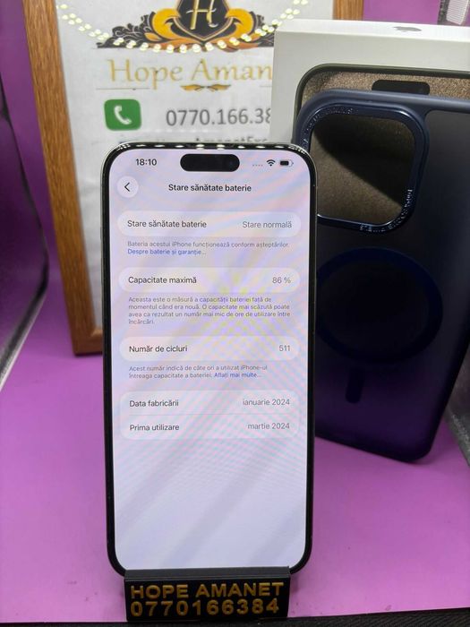 HOPE AMANET P2-Iphone 15 pro max la cutie 256 GB/ 86% BAT