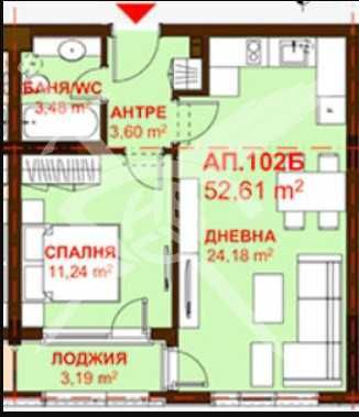 Двустаен апартамент в Сарафово 675 - 23345