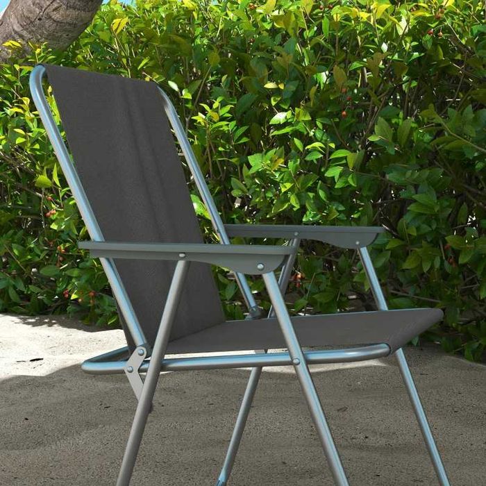 Сгъваеми 4 бр градински стола Outsunny, къмпинг стол, 53 см x 54 см x 76 см