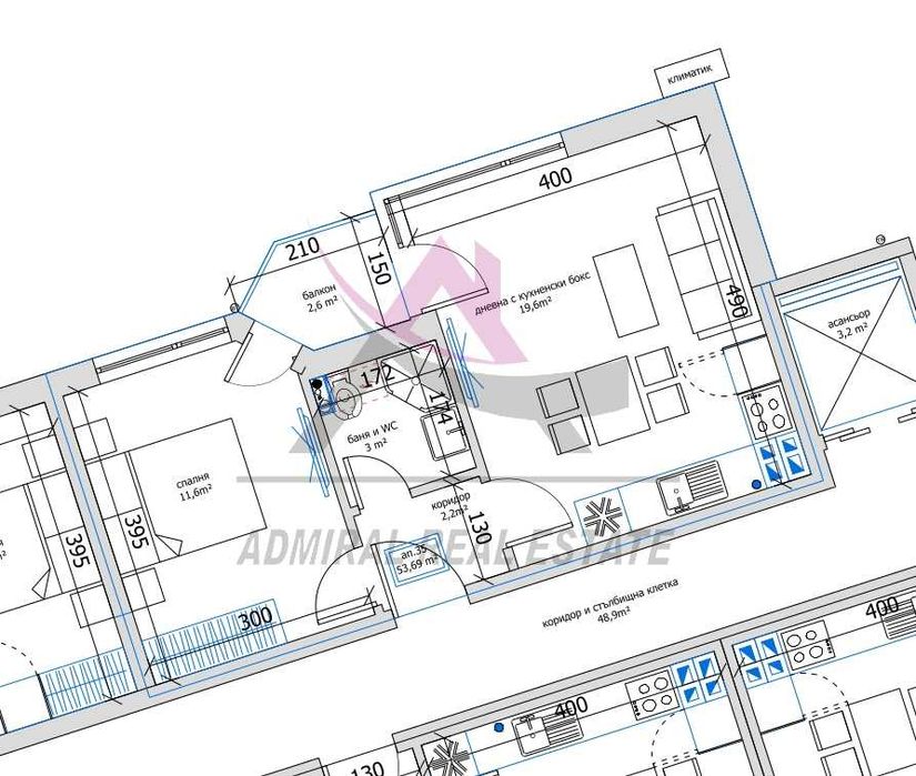 Продава се Двустаен апартамент в Варна, Възраждане 3 - 56 кв.м за 884 €/кв.м - Снимка #2