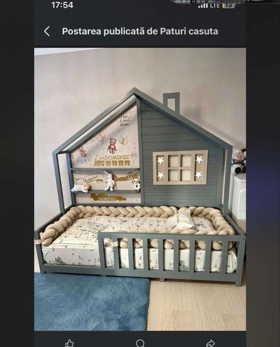 Pat casuta montessori pentru copii