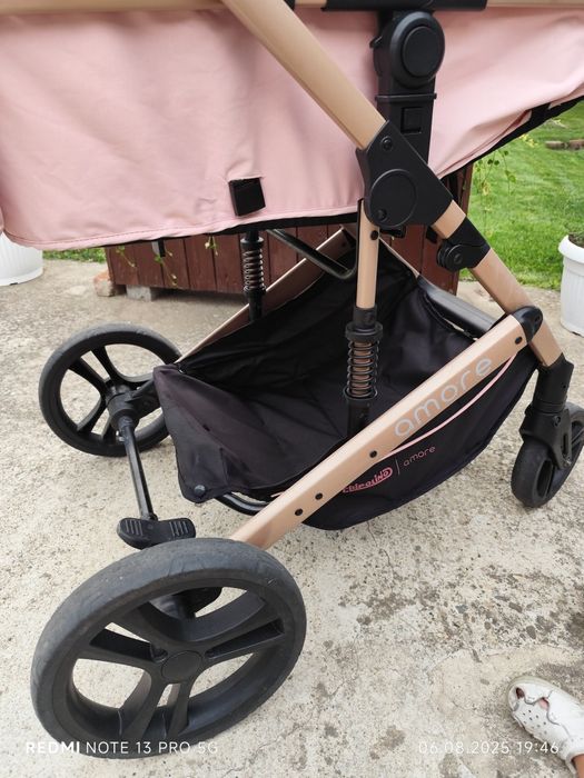 Детска количка Chipolino Аморе 2 в 1, розов маршмелоу