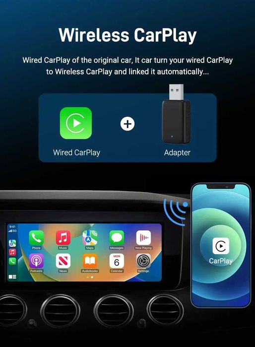 Adaptor Wireless CarPlay & Android Auto 2-in-1  Model 2025