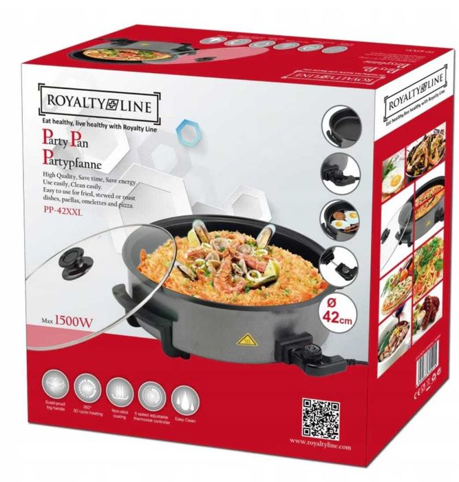 Tigaie electrică multifuncțională Royalty Line Party Pan.