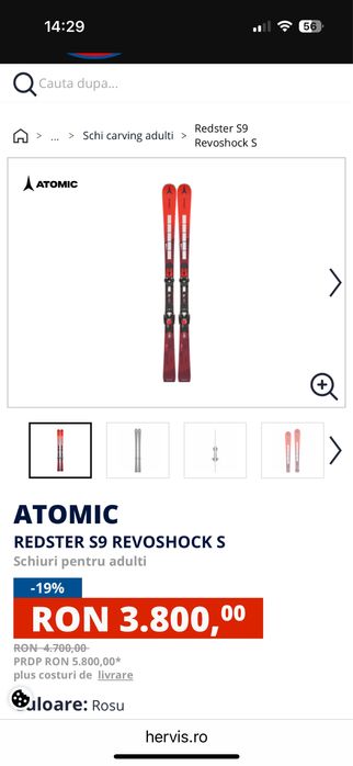 Atomic 160cm Redster S9 REVOSHOCK schiuri impecabile cu legaturi nu g9