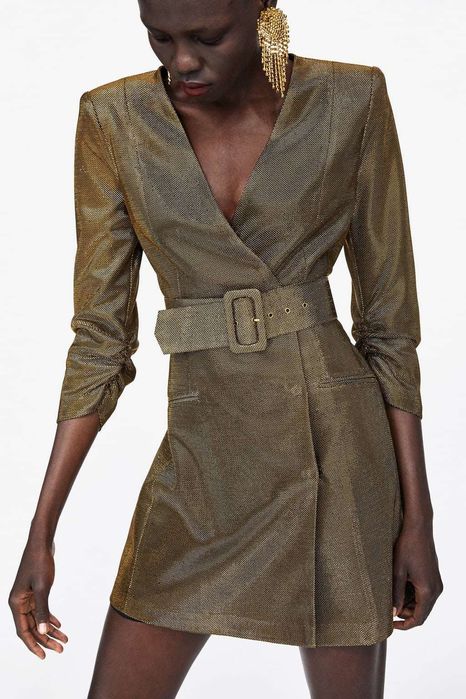 Парти рокля с метален ефект