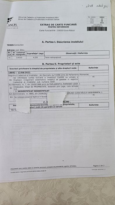 Vând teren extravilan