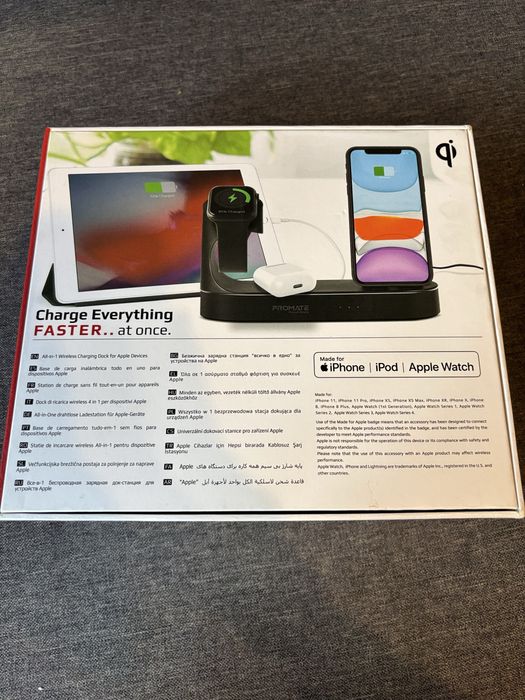 Stație de încărcare wireless iPhone, AirPods, Apple Watch