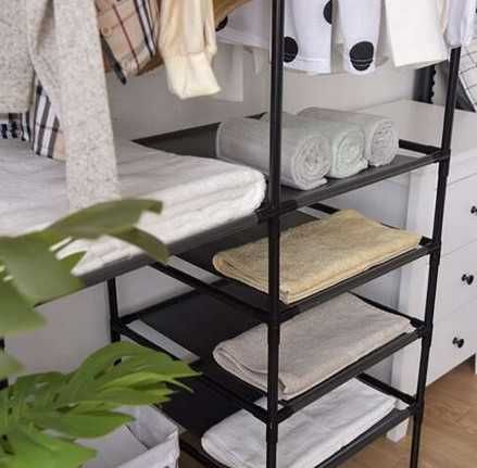 Стилна Двойна етажерка за дрехи тип органайзер открит гардероб