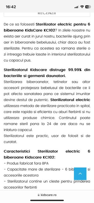 Sterilizator biberoane KidsCare