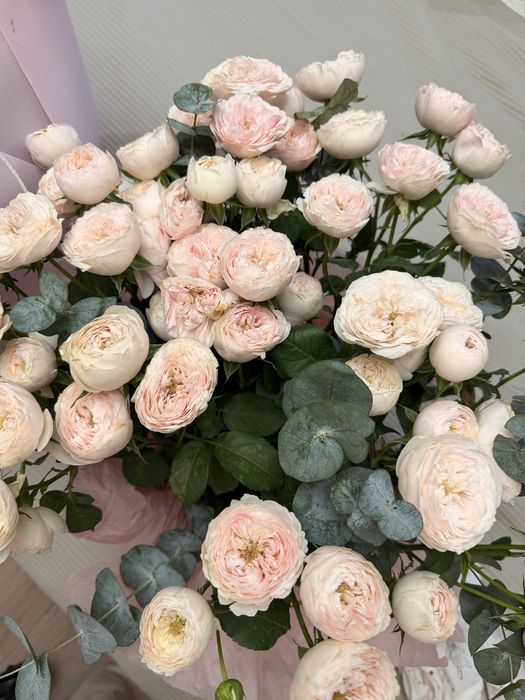 Пионы, розы, гортензии