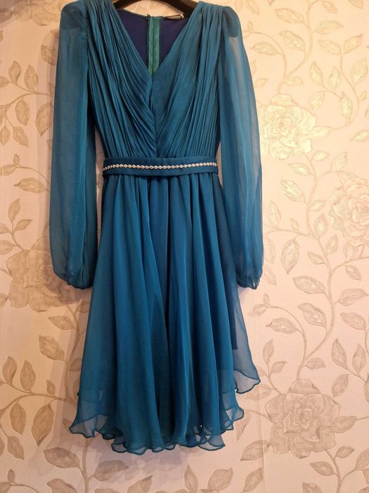 Rochie cocktail turcoaz