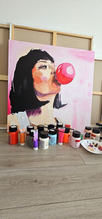 Tablou acrilic 1000 x 1000 semnat