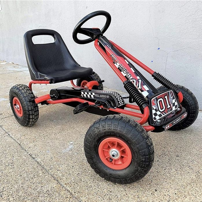 Kart pentru copii cu pedale si scaun reglabil, XL, Rosu