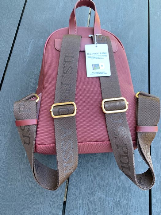Нова оригинална дамска раница U.S. Polo Assn. (Бордо/Марсала