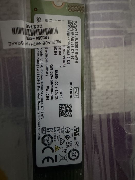 SSD NVMe SK hynix BC511 256GB M.2 2280 PCIe – Original HP