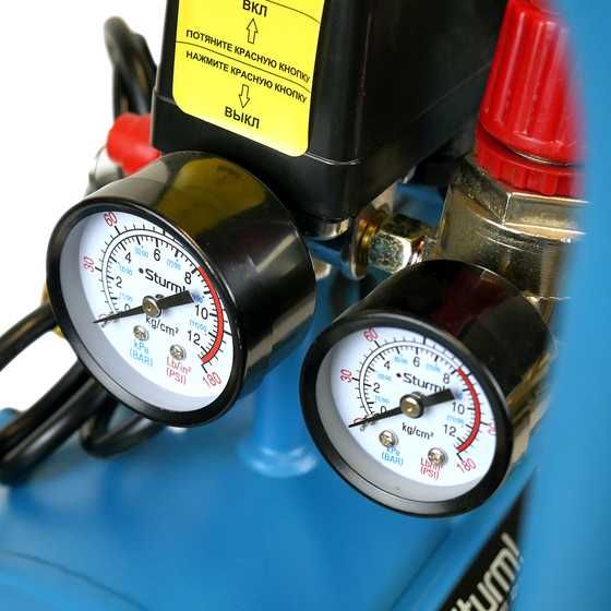 Компрессор безмасляный, поршневой, бесшумный 24л. 1,5кВт, 8бар, Защита