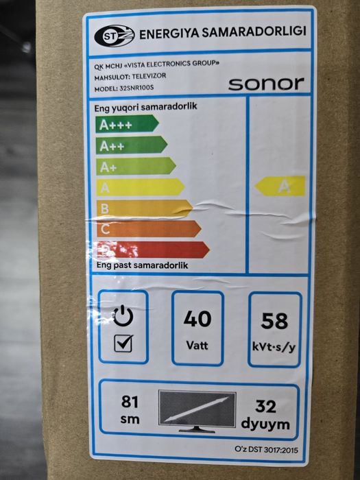 Телевизор 32 Sonor смарт- андроид. Овозли бошқарув