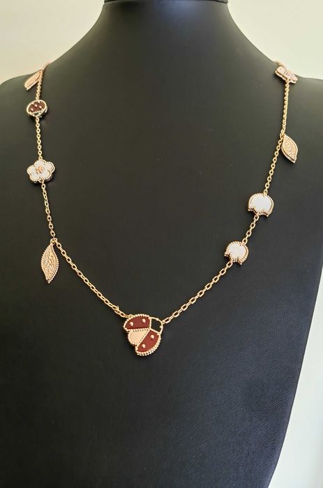 Колие от розово злато - Van Cleef & Arpels VCA Perlée couleurs pendant