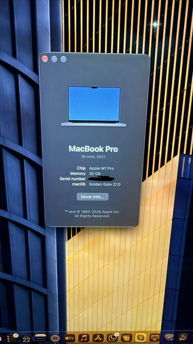 Macbook Pro 16" M1 PRO 32GB/512GB