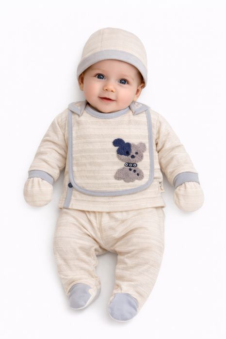 Бебешки комплект за новородено 5 части с мече