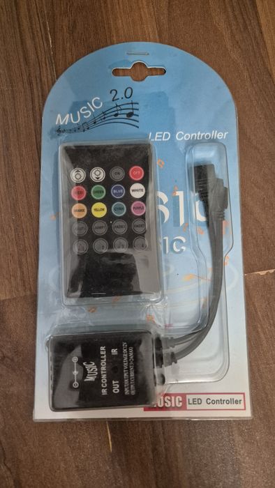 Controller LED RGB cu senzor muzical și telecomandă (Nou)