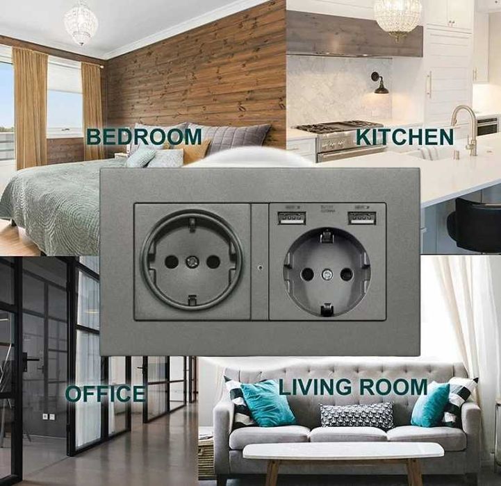 Скрита камера в двоен контакт охранителна шпионска FHD видеонаблюдение