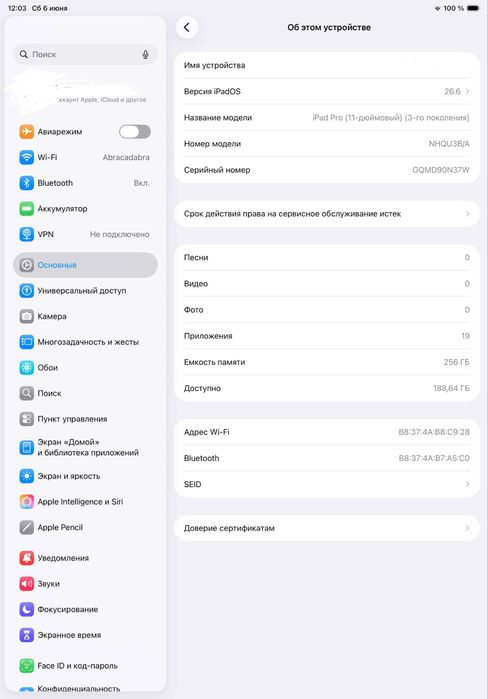 Apple iPad pro 11 m1 256gb wifi space gray и стилус apple pencil