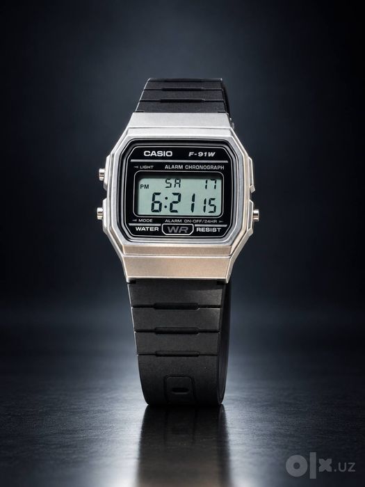 Casio F-91W Silver — цифровые часы